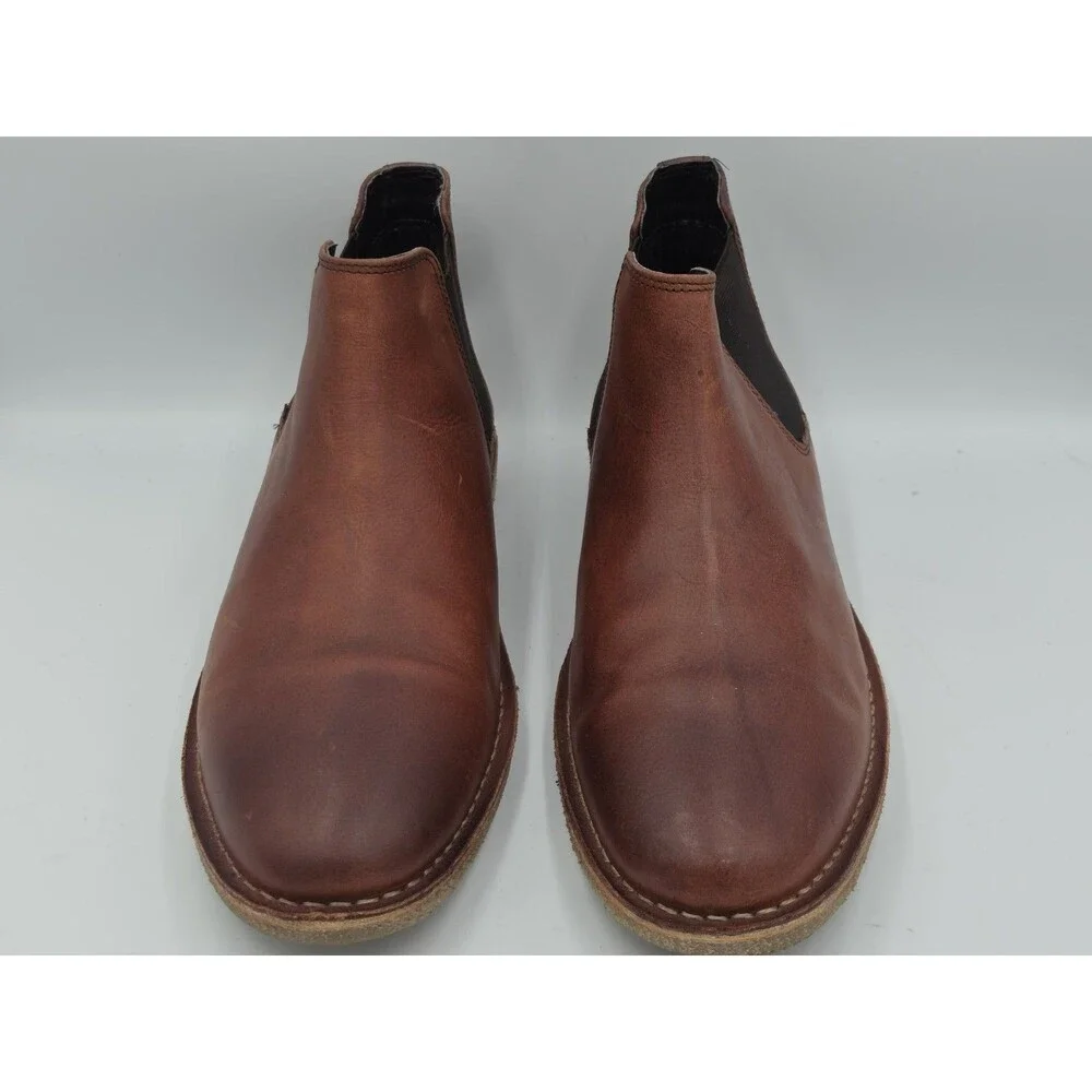 Kenneth Cole Reaction BROWN LEATHER Chelsea Boots Slip On Mens Size 11